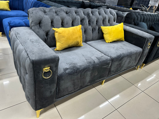 2 seater sofa luxury button design